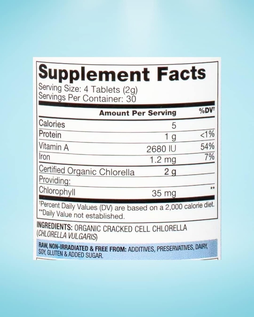 BioOptimal Organic Chlorella Tablets - Organic, Non-GMO, No Additives or Fillers - 500mg Premium Quality Dietary Supplement with Vitamins, Minerals, & Antioxidants (120 Tablets) 4