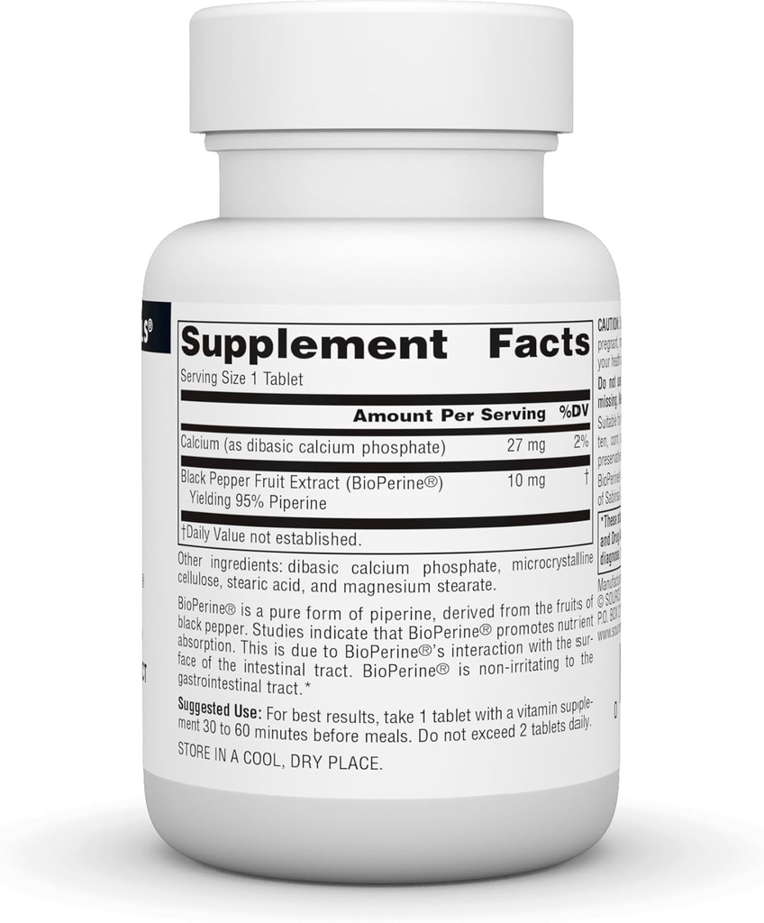 Source Naturals BioPerine, Black Pepper Fruit Extract - Promotes Nutrient Absorption* - 60 Tablets 3