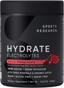 Sports Research® Hydrate Electrolytes Powder - Sugar-Free & Naturally Flavored with Vitamins, Minerals, and Coconut Water - Supports Hydration - Cherry Pomegranate - 90 Servings 5