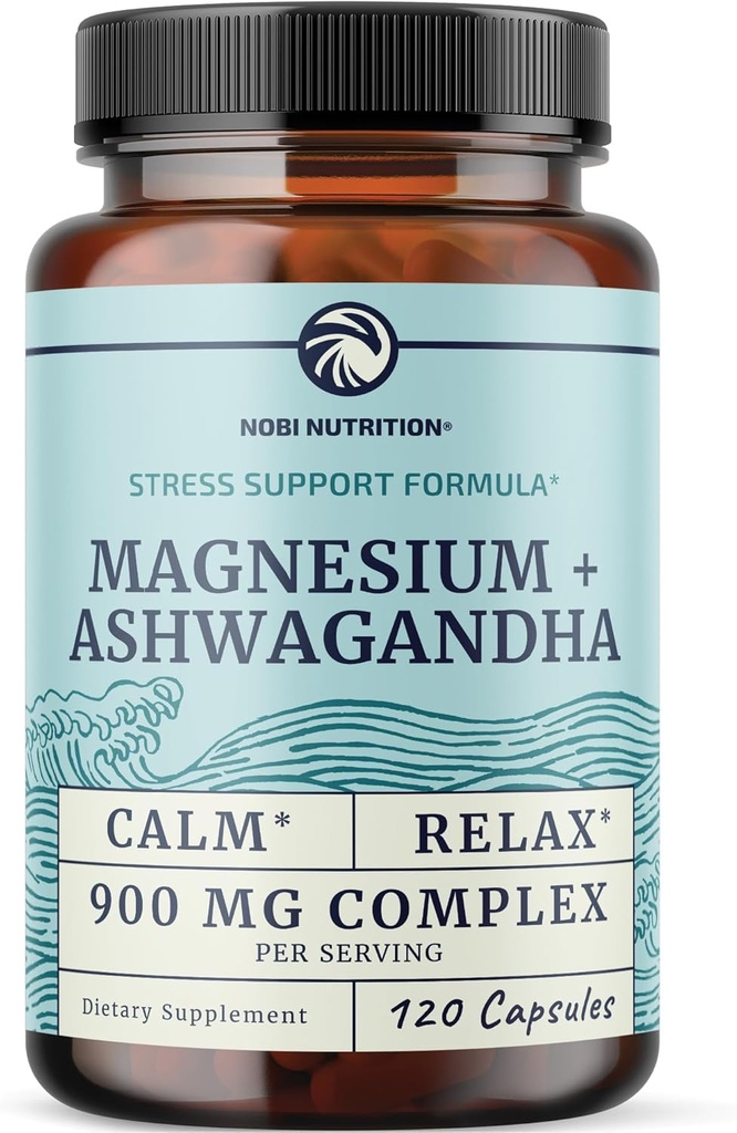 Magnesium Ashwagandha | Calming Magnesium Supplement for Adults | Relax, Rest, Calm Mood & Sleep Support | Mag Citrate & Oxide 400 mg + Ashwagandha 500 mg | Muscle Health & Stress Relief | 120 Ct 2