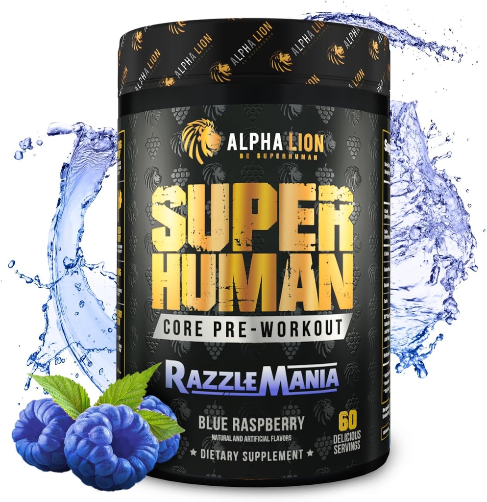 ALPHA LION Core Pre Workout with Creatine for Performance, Beta Alanine for Muscle, L-Citrulline for Pump & Tri-Source Caffeine for Sustained Energy (60 Servings, Razzle Mania) 2