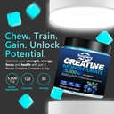 Sugar Free Creatine Monohydrate Gummies Complex 5000mg for Men & Women - 120 Gummies for Muscle Strength, Muscle Builder, Energy Boost, Pre-Workout Supplement, Vegan 6