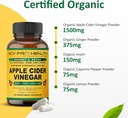 ACV Pro Apple Cider Vinegar Capsules Certified Organic with Mother ACV Pills Detox Cleanse Acid Reflux Relief Support Supplement Ginger Root Cayenne Pepper Powder 5
