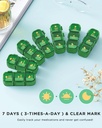 Pill Organizer 3 Times A Day, 7-Day Pill Box 3 Times A Day - Acedada Weekly Medicine Box Organizer, 7 Detachable Portable Daily Pill Container Dispenser Case for Vitamins Fish Oils Supplements, Green 4
