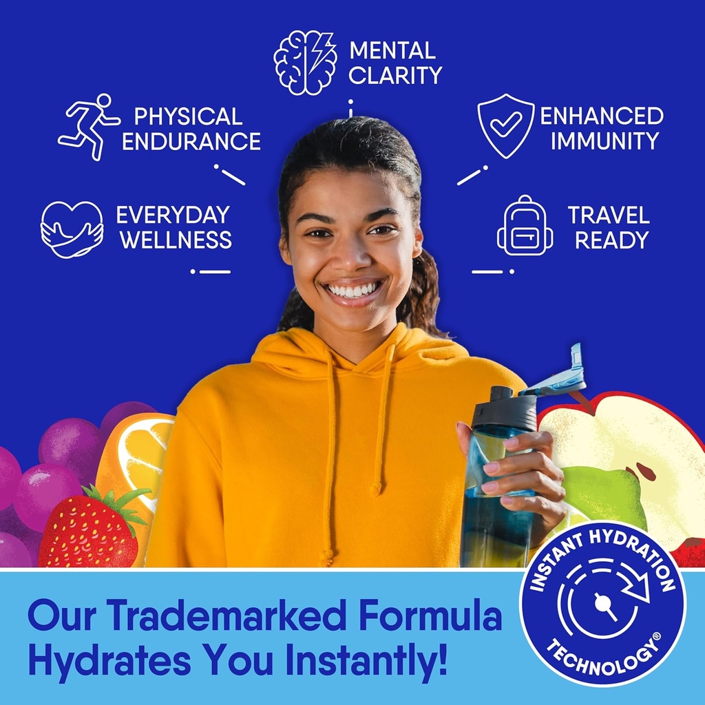 GoHydrate Low Sodium Electrolytes Powder Packets Sugar Free - Instant Hydration Daily Drink Mix - Zero Sugar Water Flavor Packet Singles with Vitamin D - (Variety Pack, 30 Packs) 5