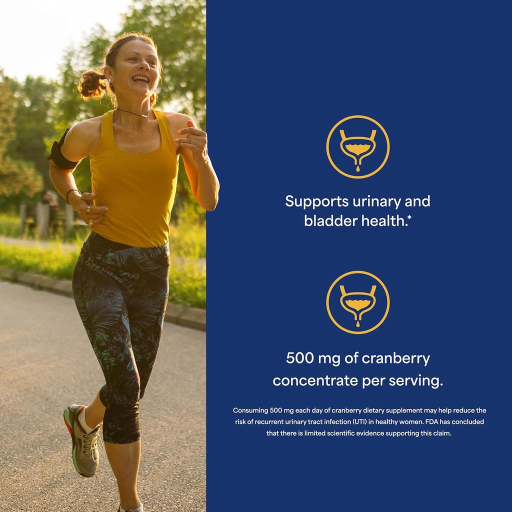 Puritan's Pride Naturally Sourced Cranberry One Per Day Fruit Concentrate 500mg, 50:1 Dietary Supplement for Urinary Tract Support, 4 Month Supply, 120 Rapid Release Capsules, 2 Pack 4