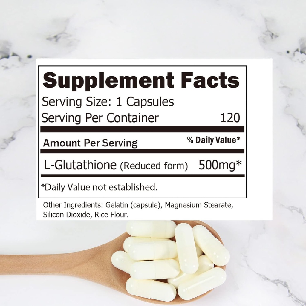 ECO-TASTE Glutathione Supplement, 98% Purified – Reduced Form, 120 Capsules 3