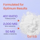 Binto Inositol Powder Mix | 60-Day Supply | 40:1 Ratio of Myo and D-Chiro Inositol | Hormone Balance and Ovulation Support | Preservative Free 4