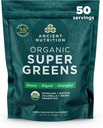 Ancient Nutrition Super Greens Powder, Organic Superfood Powder with Probiotics Made with Spirulina, Chlorella, Matcha, and Digestive Enzymes, 50 Servings, 14.1 oz 2