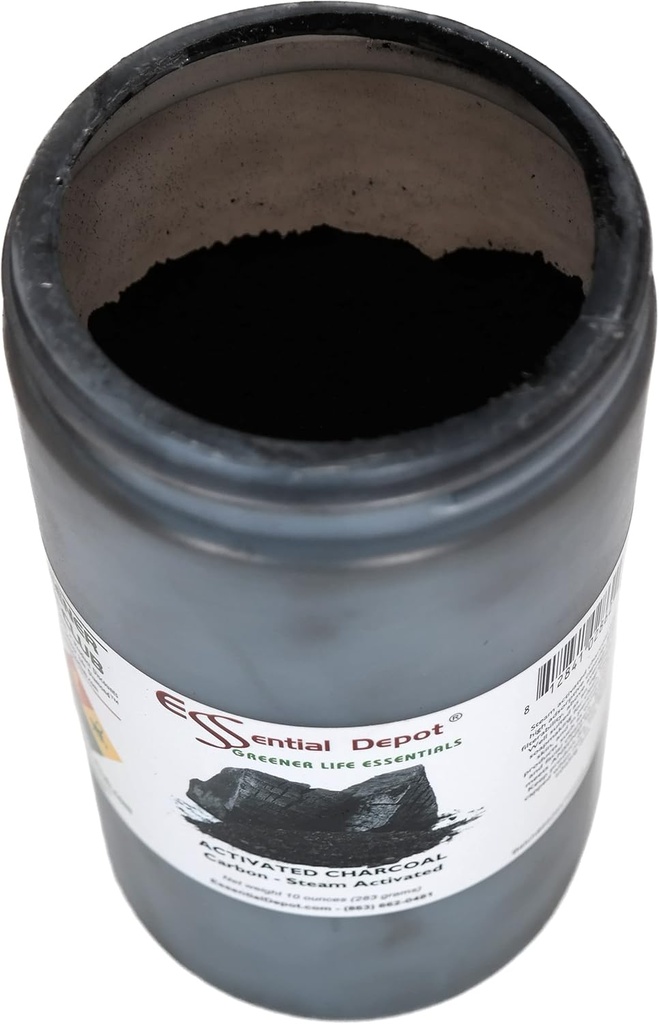 Essential Depot Activated Charcoal Powder - 10 oz - Safety Sealed HDPE Container with Resealable Cap 5