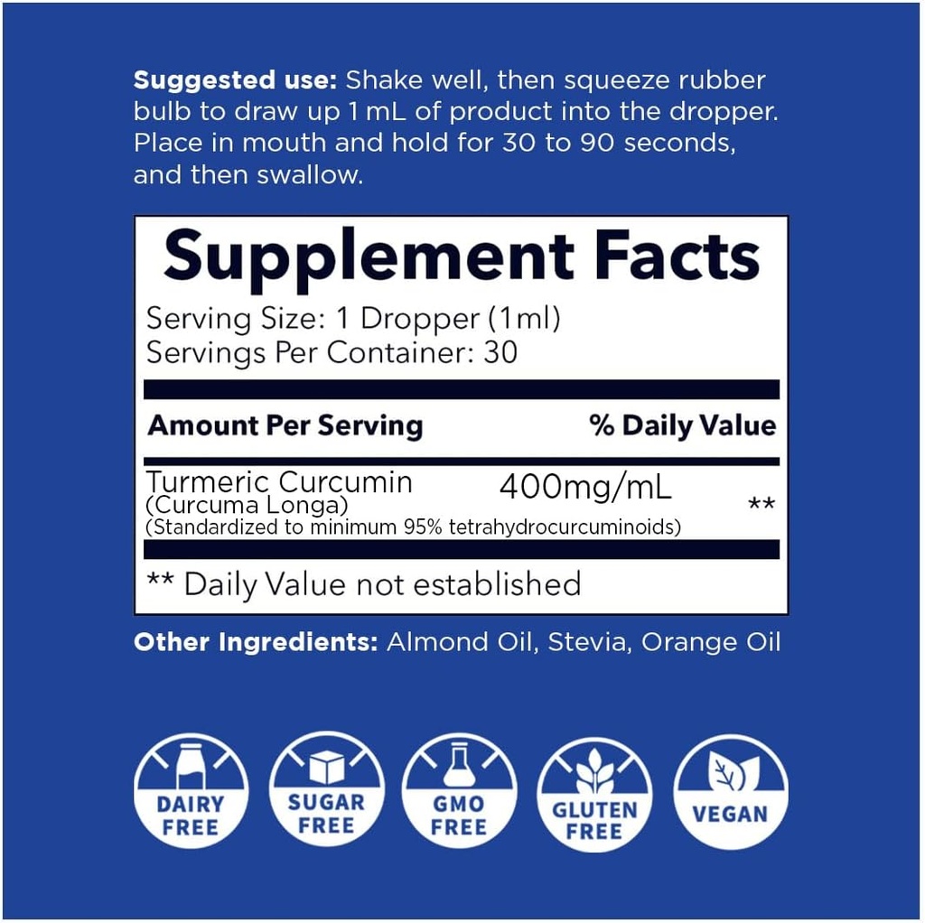 NANO TURMERIC CURCUMIN | Highly Bioavailable Nano Particles | Rapid Absorption | Organic Vegan Non-GMO Curcuma Longa | Supports Joints, Digestive, Liver & Heart Health | Easy to use, 30 ml per bottle. 3