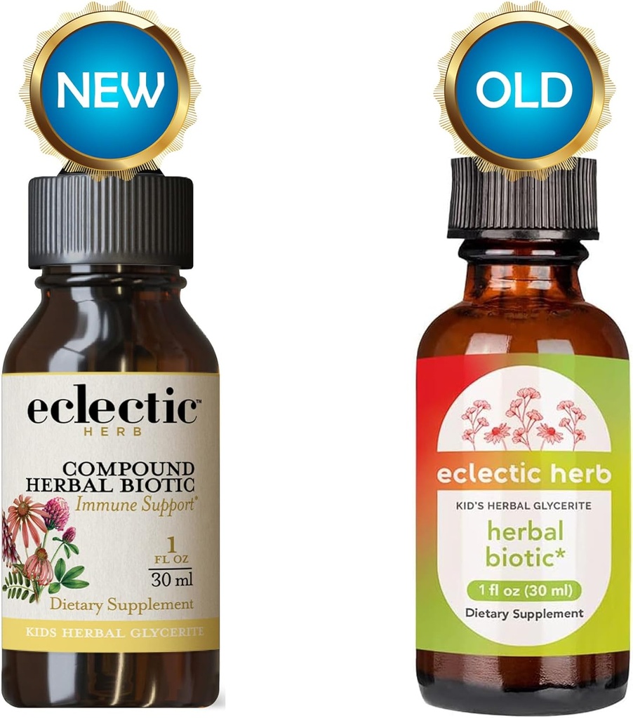Eclectic Herbs Kid's Herbal Biotic (Lemon Lime Flavor) | Non-GMO, Gluten-Free, Organic Wildcrafted, Soy Free, Kid Friendly | 1 fl oz (30 ml) 3