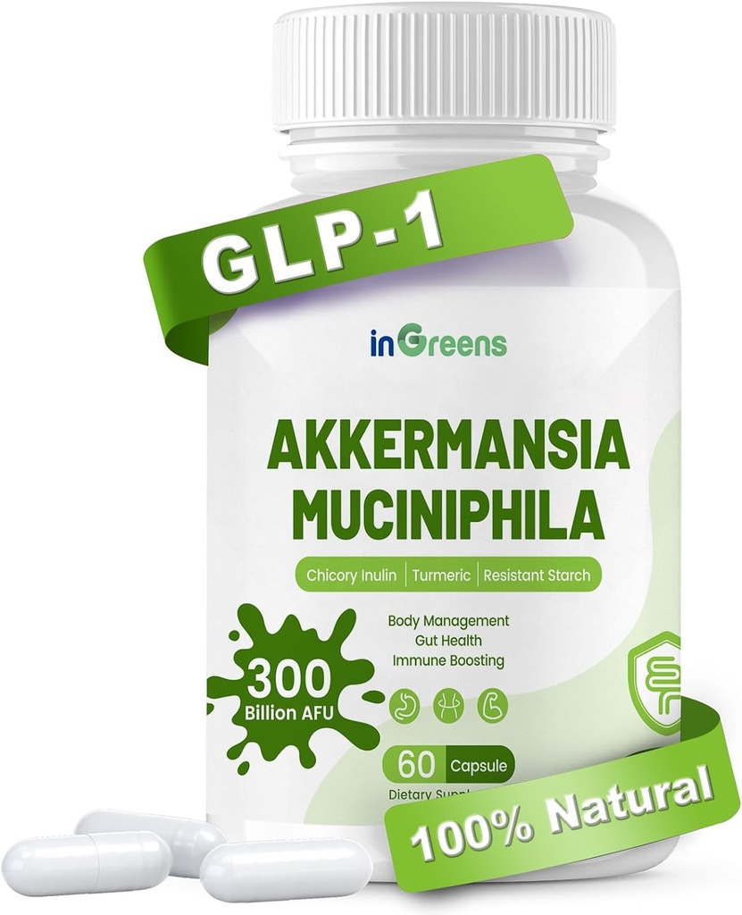 Akkermansia Muciniphila Probiotic for Gut Management - GLP-1 Boosting Supplement with Chicory Inulin, Turmeric, Resistant Starch, Vegan & Gluten Free - 30 Day Supply 2