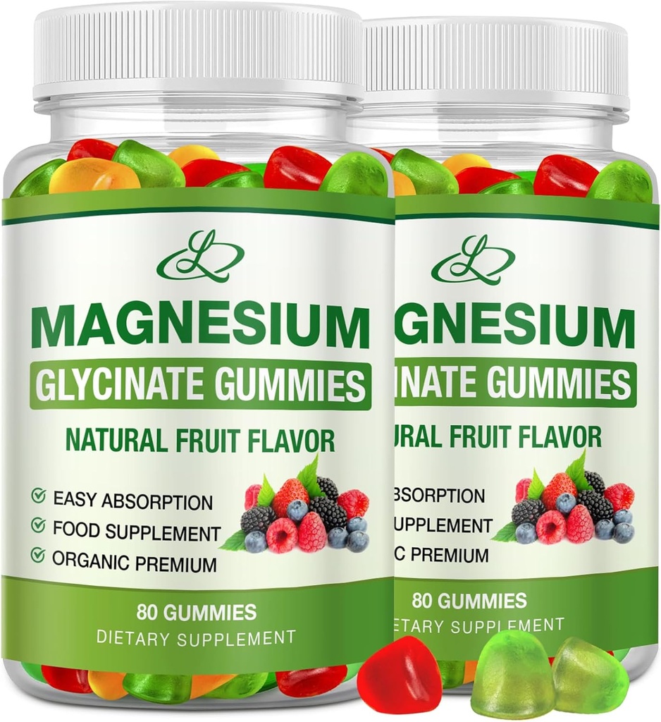 Magnesium Glycinate Gummies for Adults and Kids 600mg, High Absorption Potassium Magnesium Supplement for Sleep, Magnesium L-Threonate, 160 Count 2