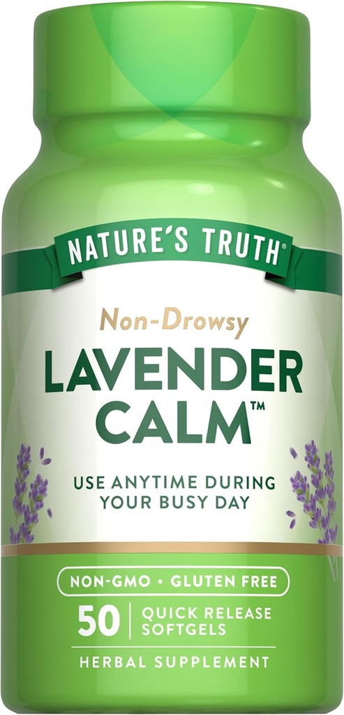 Nature's Truth Lavender Calm Softgels Oral Supplement | 50 Count | Non-Drowsy Herbal | Non-GMO & Gluten Free 2