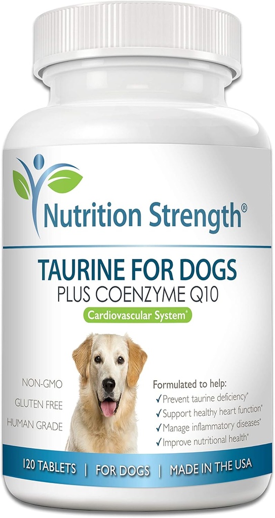 Taurine for Dogs, Support for a Healthy Heart Function, Resist Inflammatory Diseases, with Coenzyme Q10 to Help Manage Heart Failure and DCM in Dogs, 120 Chewable Tablets 2