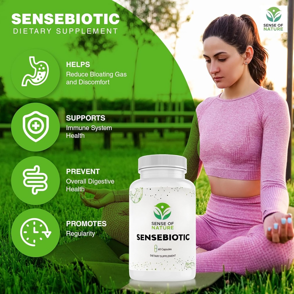 Sensebiotic Gut Health Probiotics Dietary Supplements Prebiotic Supplements 20 Billion CFUs Probiotics for Women Gut Health Men’s Prebiotic for Digestive Health 60 Probiotic Capsules 4