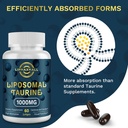 Liposomal Taurine Supplement 1000mg, High Absorption Amino Acid for Heart, Nerve, Brain, Visual (60 Softgels - 2 Pack) 6