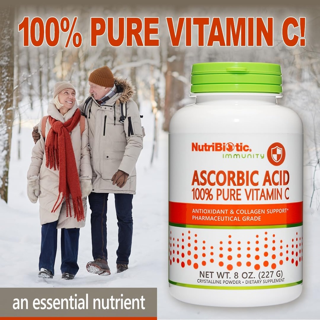 NutriBiotic Ascorbic Acid Vitamin C Powder, 16 Oz | Pharmaceutical Grade L-Ascorbic Acid, 2000 Mg Per Serving | Essential Immune & Antioxidant Collagen Support Supplement | Vegan, Gluten & GMO Free 5