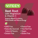 Viteey Beet Root Gummies with Magnesium & Vitamin C - Beetroot Supplement for Heart Health, Blood Pressure Support - Vegan, Gluten-Free - 120 Count 6