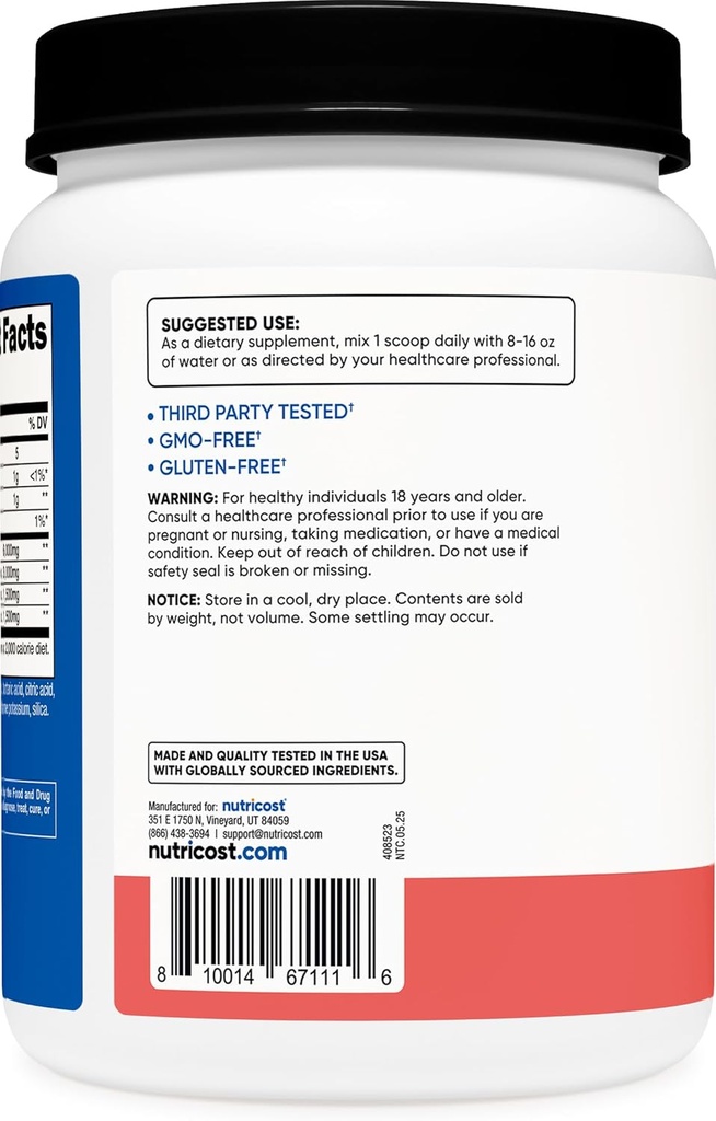 Nutricost BCAA Powder 2:1:1 (Watermelon, 120 Servings) - Gluten Free, Non-GMO, Vegetarian 5