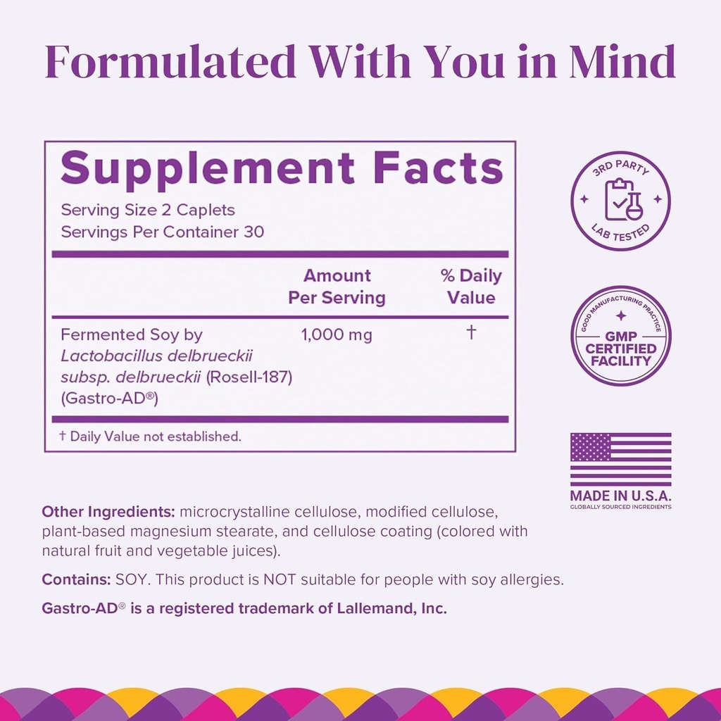 BariMelts Gastro Zen® with Gastro-AD® for GLP-1 Users and Bariatric Patients - Postbiotics for Heartburn Relief & Gut Health - 60 Smooth-Coated Caplets (1-Month Supply) 3