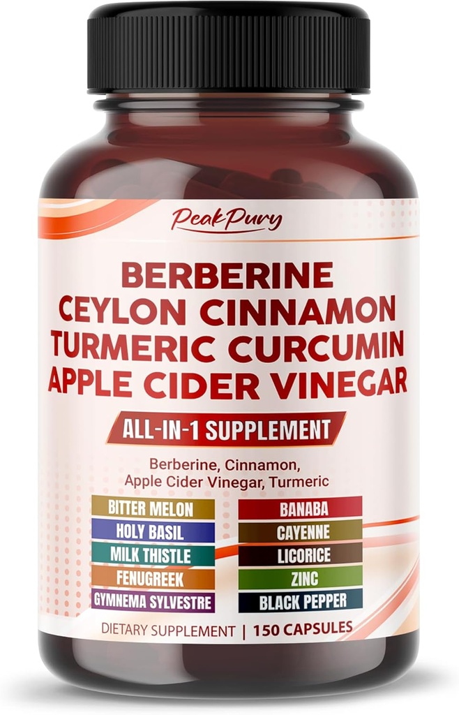 Berberine Cinnamon Apple Cider Vinegar Turmeric - Overall Wellness Support- Made in USA 2
