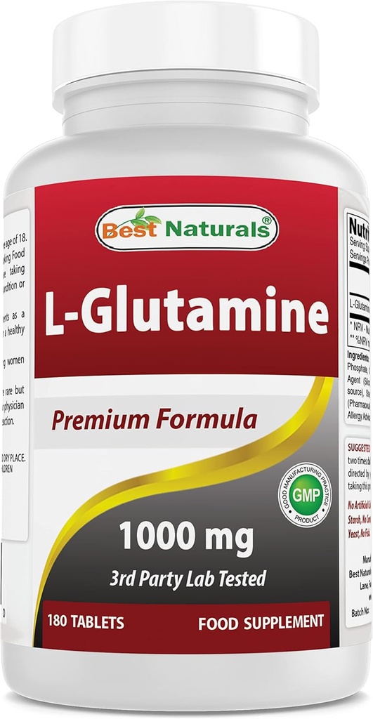 Best Naturals L-Glutamine 1000mg Fuel for Workout (Non-GMO) Tablets, 180 Count 2