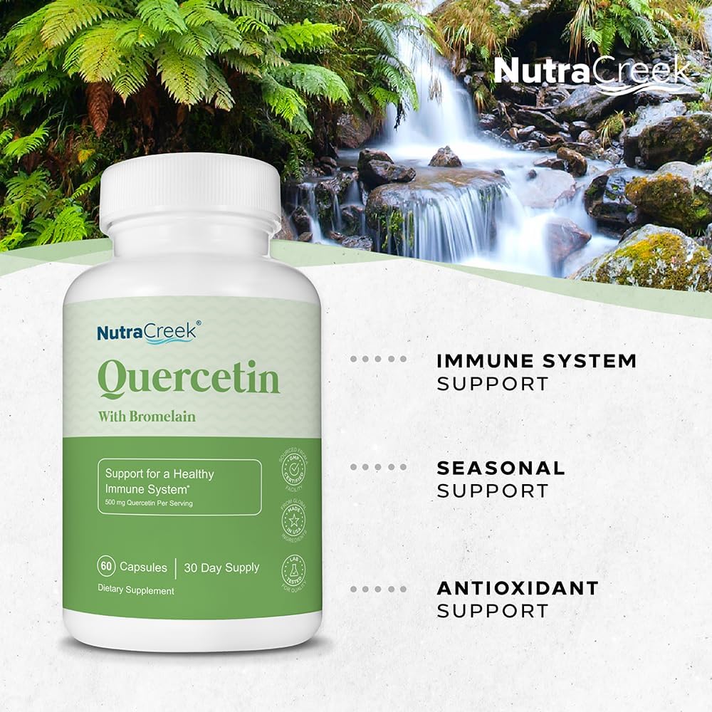 Quercetin Supplement | 1-2 Month Supply of Quercetin 500mg with Bromelain to Help Absorption. Quercetin and Bromelain for Immune System Support & Seasonal Support | 60 Capsules 5