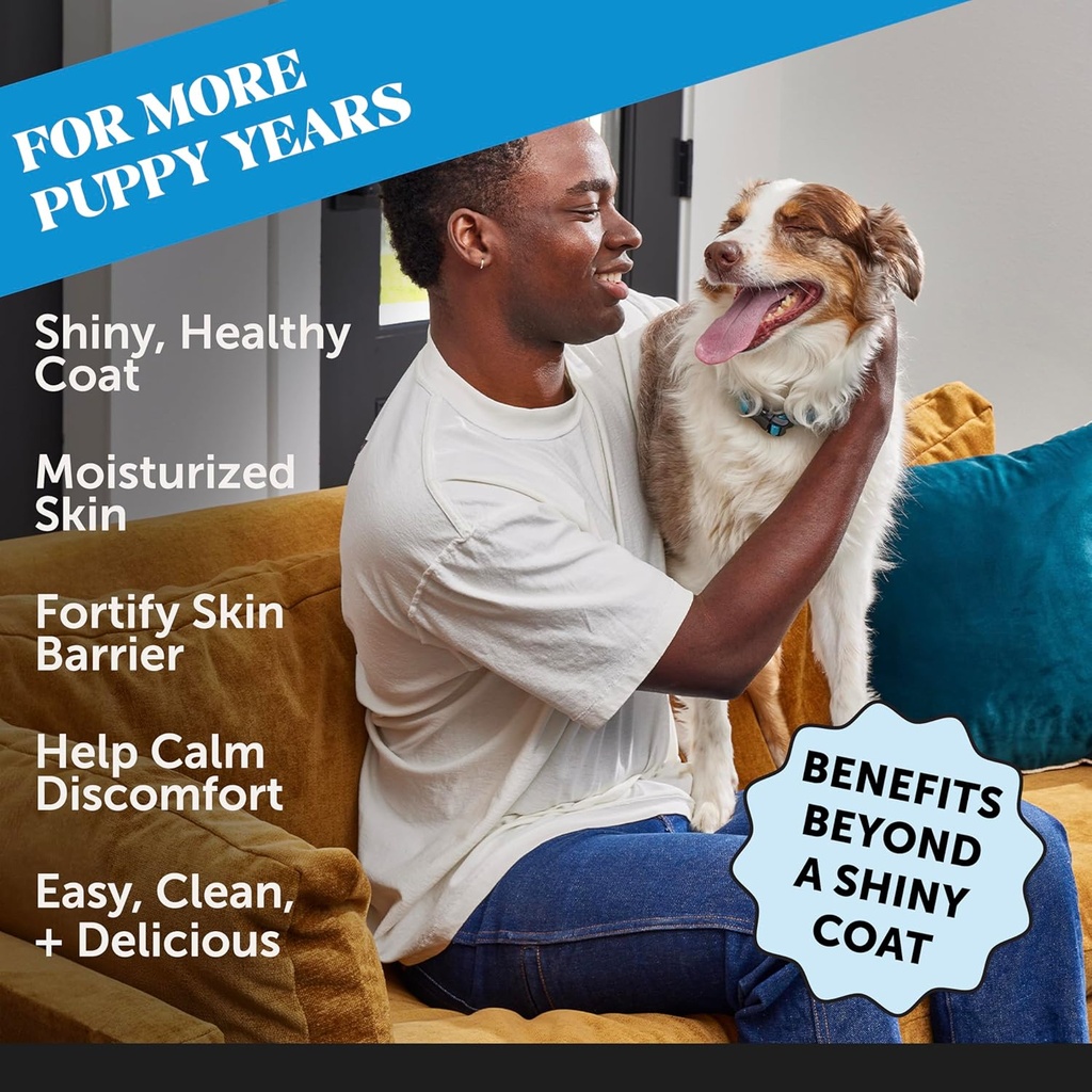 Omega 3 Fish Oil & Multivitamin Max Strength Bundle: Wild Caught Omega 3 Supplement & 15-in-1 Dog Vitamins for Skin, Coat, and Health (32oz) 3