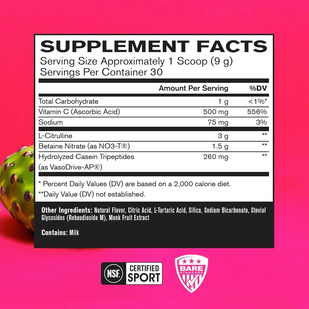 BARE PERFORMANCE NUTRITION BPN Endo Pump Pre-Workout Muscle Pump Enhancer, Increased Blood Flow/Oxygen Transport to Muscles, Prickly Pear 3