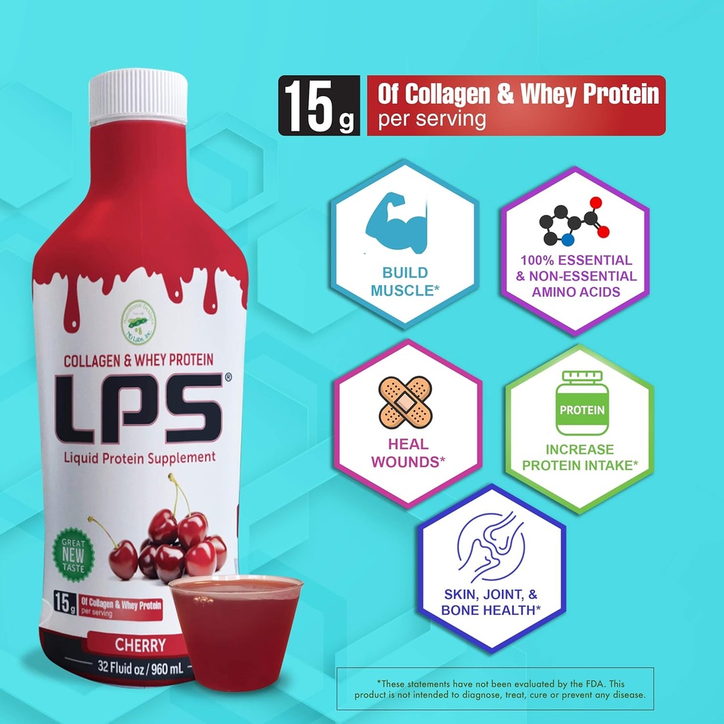 Nutritional Designs LPS Liquid Collagen & Whey Protein Supplement - Non-GMO Drink, Sugar-Free - Promotes Healthy Skin & Hair for Men & Women, Grape, Single Serve (100 Packets) 3