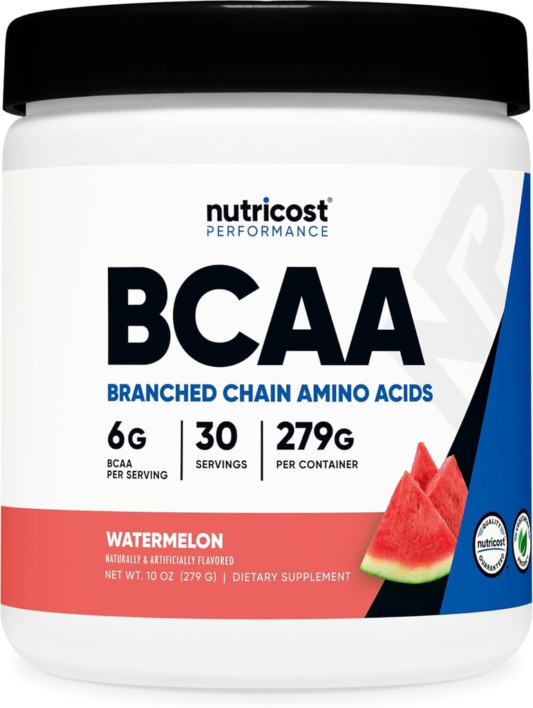 Nutricost BCAA Powder (Watermelon, 30 Servings) - Optimal 2:1:1 Ratio 2