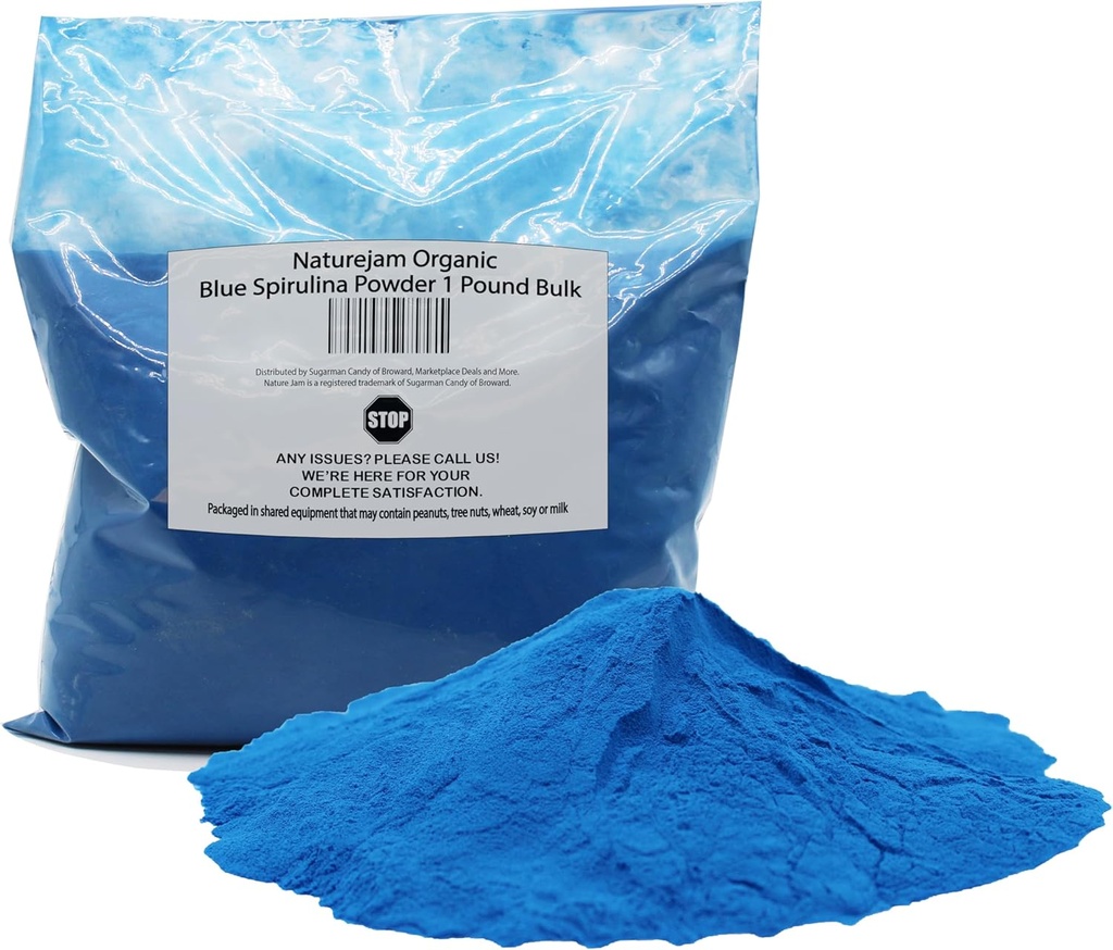 Naturejam Organic Blue Spirulina Powder 1 Pound Bulk-Premium Culinary Grade for Smoothies 2