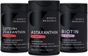 Sports Research Biotin (B7) 10,000mcg + Lutein + Zeaxanthin (20mg) + Astaxanthin Supplement from Algae (6mg) - All Vegan | 120 Softgels Each | All Made with Coconut Oil for Better Absorption 2