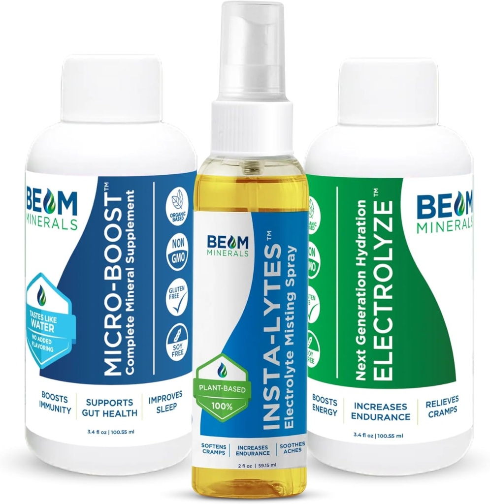 BEAM MINERALS Travel Pack | Electrolyte & Micronutrient Support On-The-Go | Micro-Boost, Electrolyze, and Insta-Lytes 2 fl Oz 2