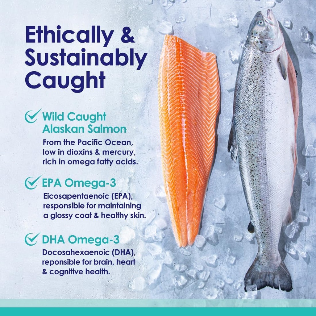 Omega 3 Fish Oil for Small Dogs & Cats - Pet Fish Oil Supplement with DHA & EPA Fatty Acids for Healthy Skin and Coat - Improves Shedding & Relieves Dry, Itchy Skin - 500mg - 120 Capsules 5