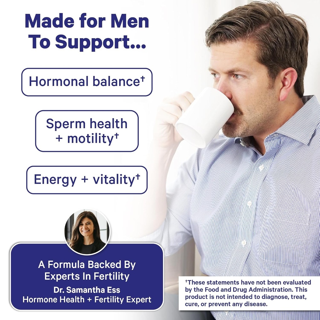 Blue Stork Men's Fertility Tea: Organic Fertility Supplements for Men, Green Tea, Maca Root, and Ginkgo Biloba for Male Reproductive Health, Mint, 15 Sachets 6