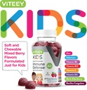 Viteey Kids Multivitamin Gummies with Probiotics - 8-1 Kids Vitamins for Immune Health Support with Vitamin C, D3, B12, B6, Zinc, Elderberry, Selenium - Vegetarian - Chewable Tasty Berry Flavored 3