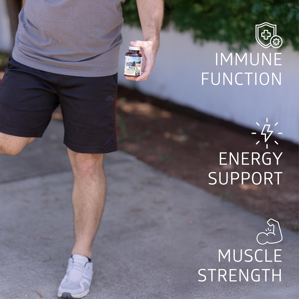 Number One Nutrition Premium Men's Daily Multivitamin Multimineral Supplement [Gluten Free, Non-GMO], Vitamins A C E D B1 B2 B3 B5 B6 B12, Magnesium, Biotin, Sprulina, and Zinc, 60 Veg Caps 4