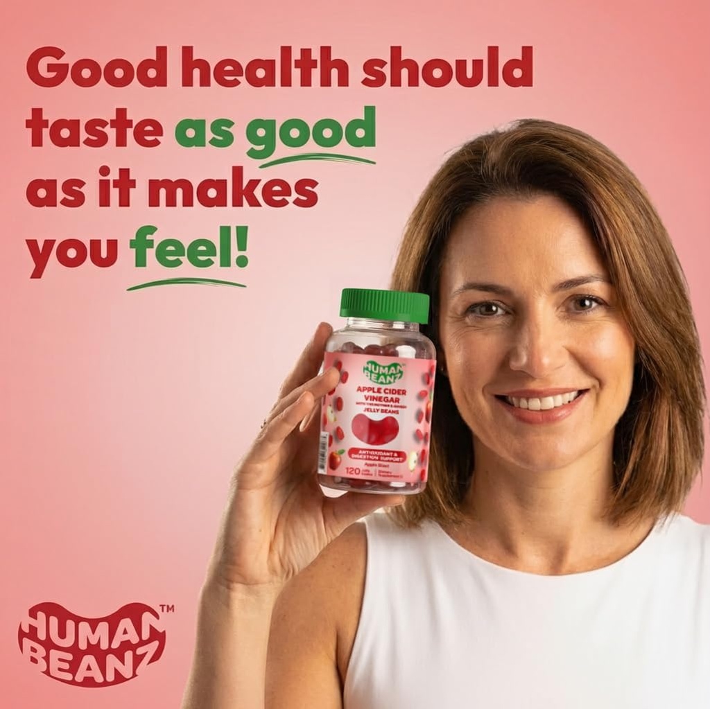 Apple Cider Vinegar Jelly Bean Gummies with The Mother and Ginger, Vegetarian Dietary Supplements for Men and Women, Digestive Health Support, 120 Apple Blast Jelly Beans, Kosher 5