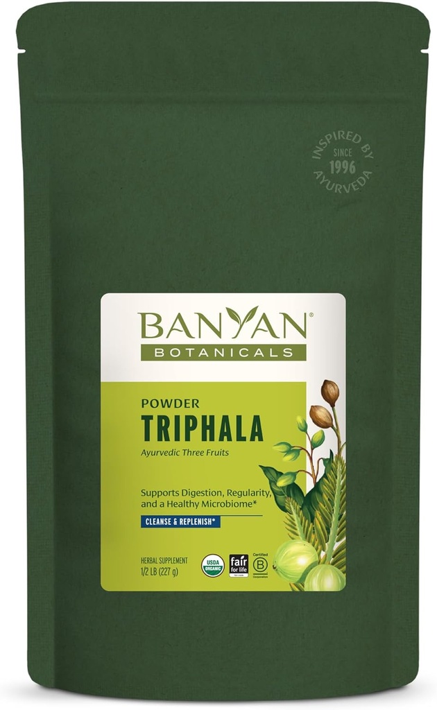 Banyan Botanicals Triphala Powder - Organic Digestion Supplement with Amla, Haritaki & Bibhitaki – Digestion, Colon Support & Healthy Gut Microbiome* – 1/2 lb – Non-GMO Sustainably Sourced Vegan 2