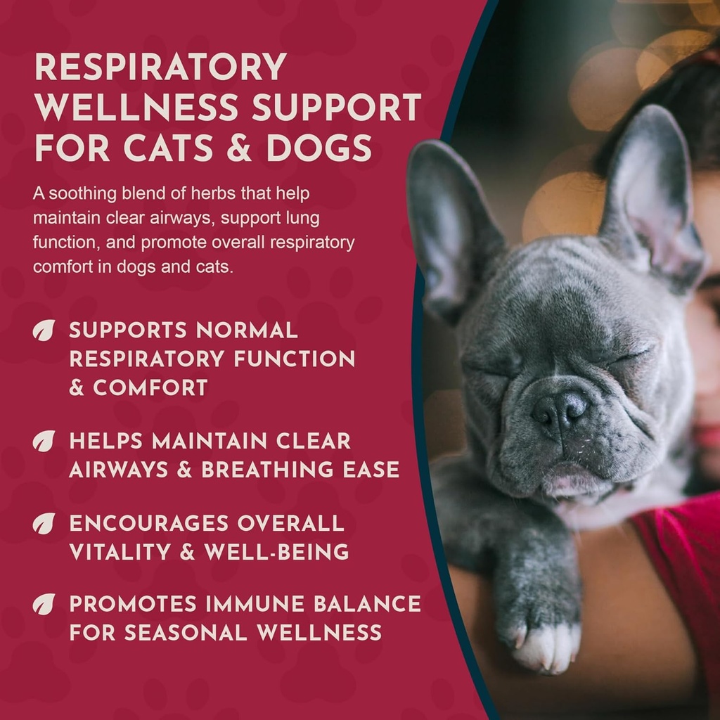 Animal Essentials Breathe EZ for Dogs & Cats - Pet Respiratory Support Supplement, Clear & Easy Breathing, Healthy Respiration, Herbal Formula - 2 Fl Oz 6