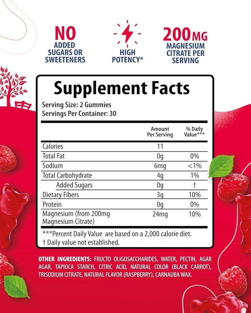 Magnesium Gummies for Kids & Adults - 200mg - Calm Magnesium Chews - Magnesium Citrate Chewable Supplement for Mood & Muscle Support 3