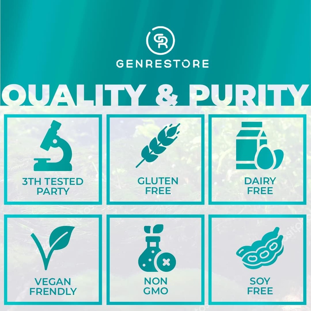 Genrestore: Natural AFA Stem Cell Celulas Madres Klamath Blue - Green Algae More Effective Than Spirulina or Chlorella Phytonutrient- Rich, Superfood 600mg Aphanizomenon Flos-Aquae (1) 3