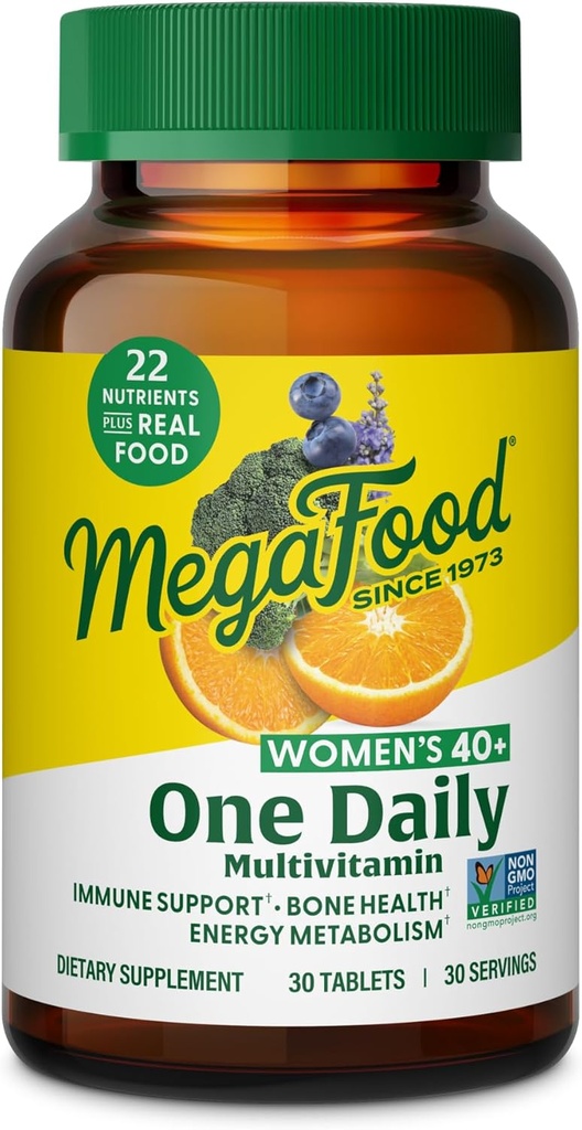MegaFood Women's 40+ One Daily Multivitamin for Women - with Vitamin B12, B6, C, D, Zinc & Iron – Plus Real Food - Immune Support - Bone Health - Non-GMO - Vegetarian - 30 Tabs 2