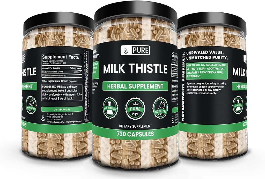Pure Original Ingredients Milk Thistle (100 Capsules) No Magnesium Or Rice Fillers, Always Pure 5