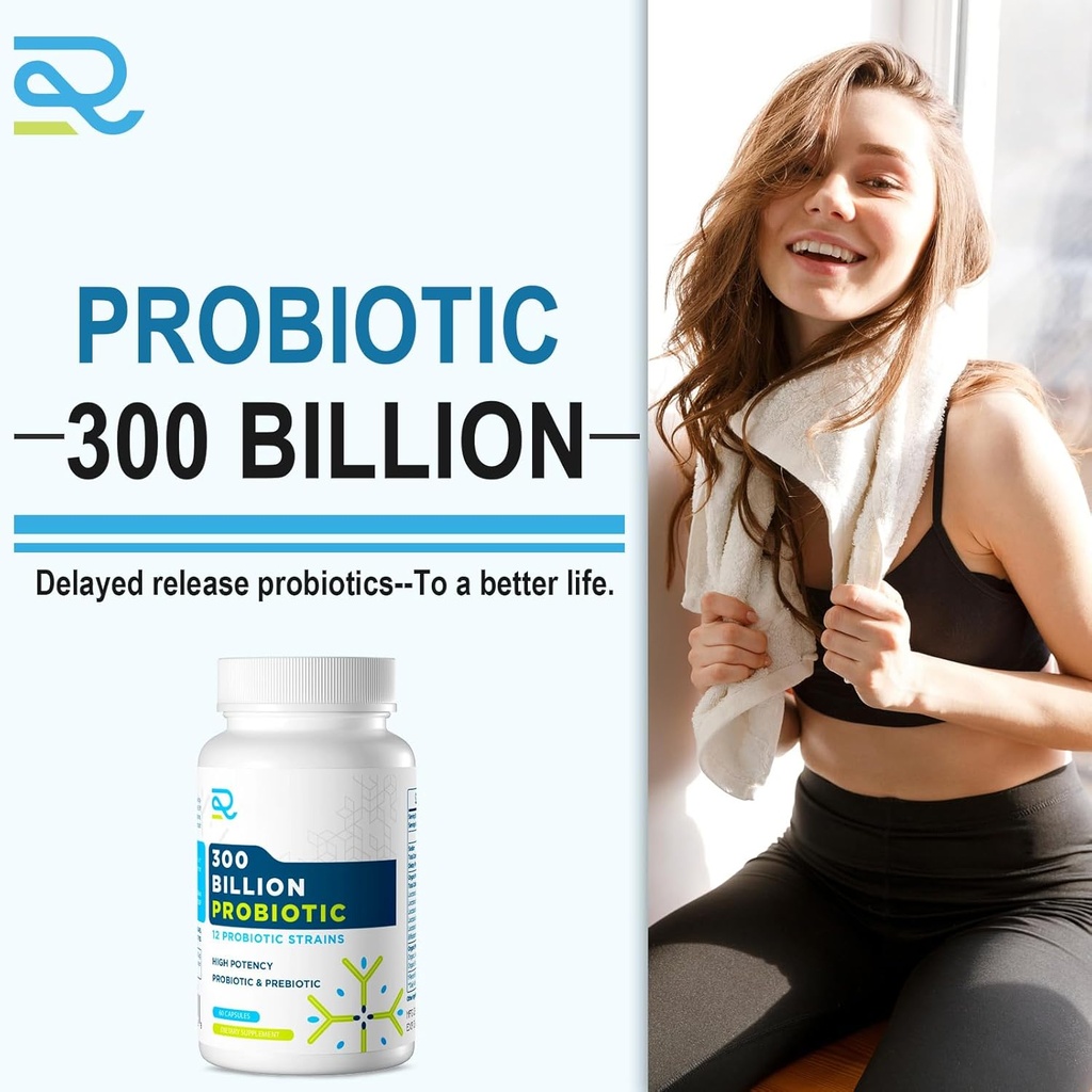 Probiotic Supplement for Women and Men, 12 Strains Organic Probiotics with Prebiotics 5