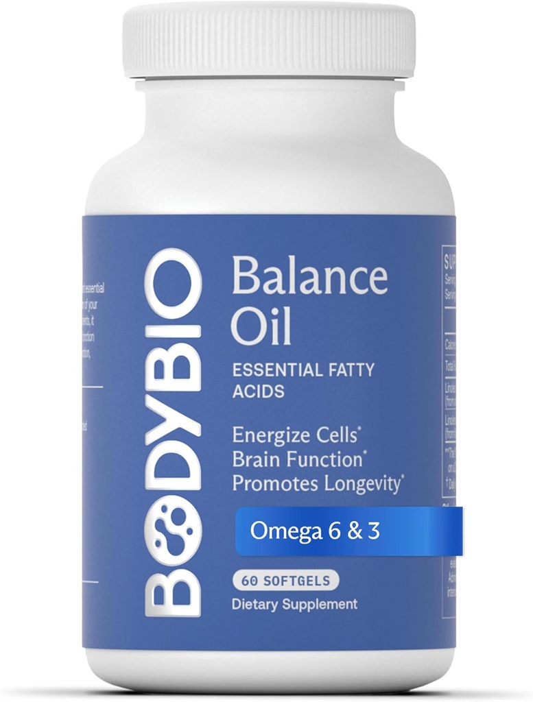 BodyBio Balance Oil - Vegan Omega 3 6 Supplement – Cold-Pressed Safflower & Flaxseed Oil – Supports Brain Function, Healthy Skin, and Mood 2
