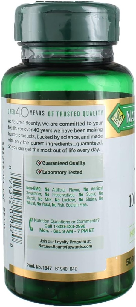 Nature's Bounty Milk Thistle 1000mg Herbal Supplement Softgels - 50 CT 5